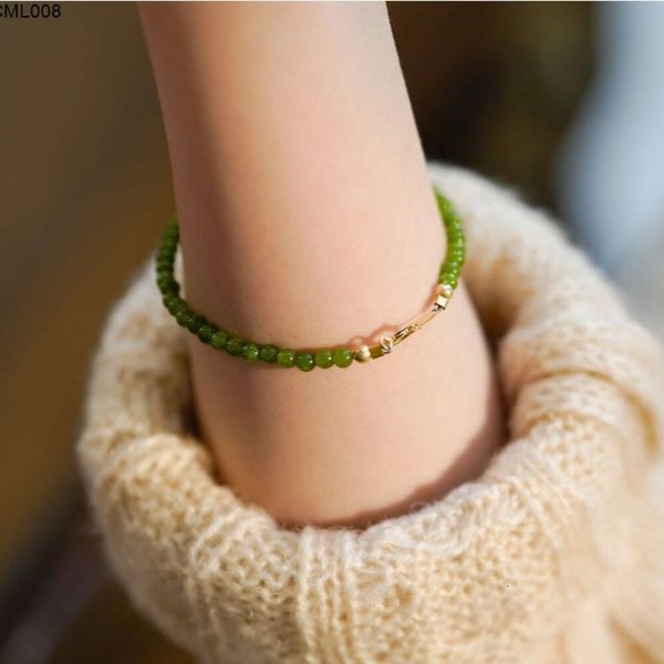 Recomendado Joyería Natural Mini Calcedonia Verde pequeñas cuentas estilo fino pulsera ligera de lujo mejor amiga para mujer