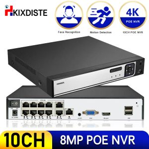 Recorder 10ch 8MP/5MP/4MP/1080P FACE POE NVR CCTV Video Security Surveillance System voor POE IP Camera Video Recorder Audio Input 8ch 4K