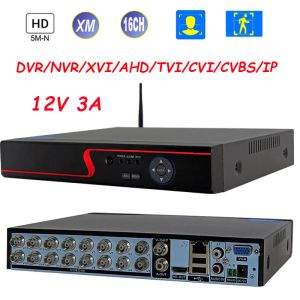 Enregistreur 12V 3A WideoreStrator 5mn 1080p XM 16CH DVR Full HD NVR CCTV WIFI HYBRYDOWY 6 W 1 DLA AHD TVI CVI XVI IP ANAWA KAMERA OCHRONY