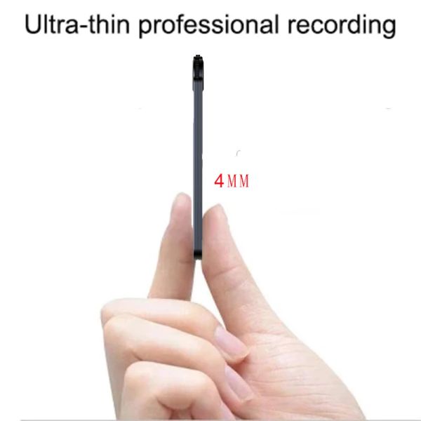 Registradora 150 horas Tarjeta Ultrathin Digtal Voice Recorder Oculta 32GB Mini Activado Profesional Registro de sonido Micro Dictaphone