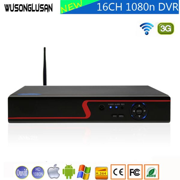 Enregistreur 16CH 1080N DVR 5IN1 XMEYE H265 NVR WIFI DVR 16 Channels Enregistreur vidéo pour XVI Analog AHD CVI TVI IP P2P Sécurité de surveillance