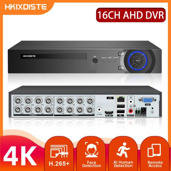 Registrador 16CH AHD DVR HD 8MP CCTV Security Camera Kit 6 en 1 16 canales DVR HVR 8 canales Registrador de video vigilancia digital