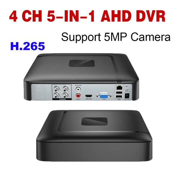 Enregistreur 4CH 5MP H.265 MINI DVR TVI CVI AHD CYFROWY REJESTRATOR WIDEO HD AHD 5 W 1 DVR NVR SYSTÈME CCTV WSPARCIE 5MP / 2MP AHD / IPC KAMERA