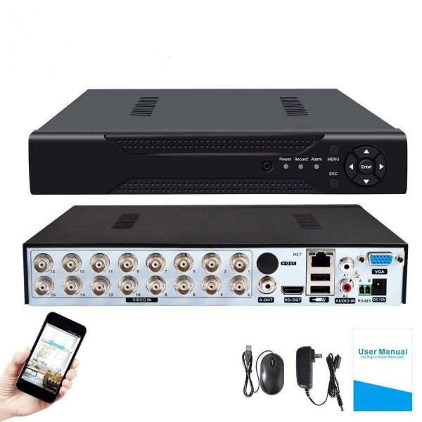 Registrador 4ch /8ch /16ch H.264 SEGURIDAD AHD CCTV DVR 5MP /4MP AHD CVI TVI Analog IP Camera5 5MP 4.0MP Registro de video híbrido Salida de video 4K