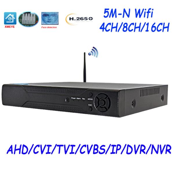 Registrador 4ch 8ch 5mn wifi ip dvr xmeye nvr 16 canal Sistema de vigilancia de video 5 en 1 AHD TVI CVI Hybrid DVR Recorder para cámara CCTV