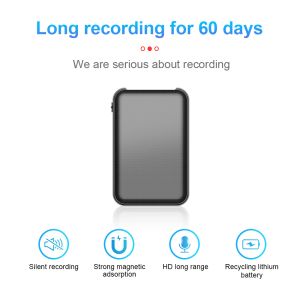 Enregistreur 5000mAh 60 jours 60Mètre Small Mini Digtal Voice Recorder 8/32 Go Sonts Sound Record Activé de Ditachphone professionnel +