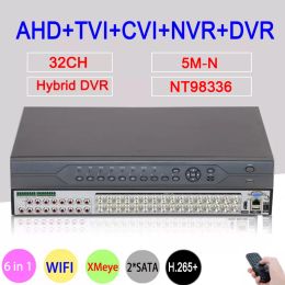 Recorder 5MP CCTV CAMERA 5MN AUDIO H.265+ 32CH 32 KANAAL 6 In 1 coaxiale hybride NVR CVI TVI AHD DVR Surveillance Video Recorder