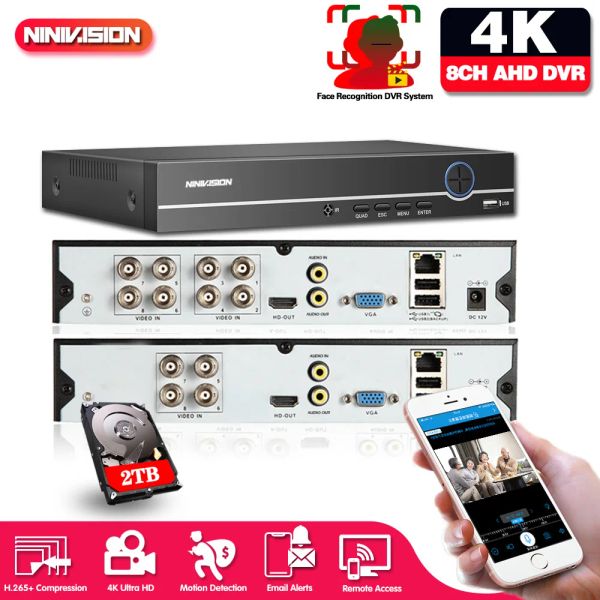 Enregistreur 6 dans 1 4ch 8ch 8MP 5MP 1080p AHD DVR Sécurité de la surveillance CCTV Recorder 3G WiFi Hybride DVR NVR pour analogique CVI TVI IP Camera