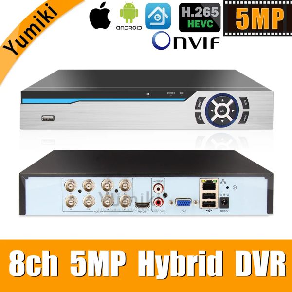 Enregistreur 6 en 1 H.265 + 8CH AHD Recordier hybride vidéo pour 5MP / 4MP / 3MP / 1080P / 720P CAMER