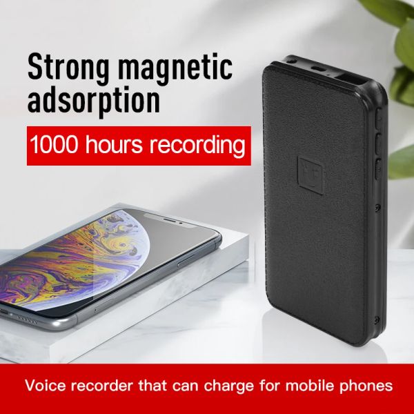 Enregistreur 864 Go Digital Voice Recorder Hid E Sound Activé 60m LongDISTANCE ESPIA Record Dictaphone With Magnet Power Bank Mp3 Udisk