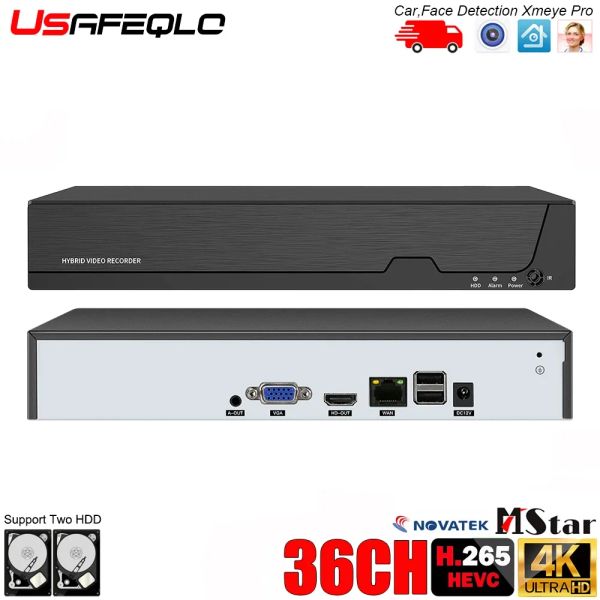 Enregistreur 8MP 4K 36CH H.265 NVR DVR Face Detection Security Video Enregistreur ALERTES EMAIL ALERT