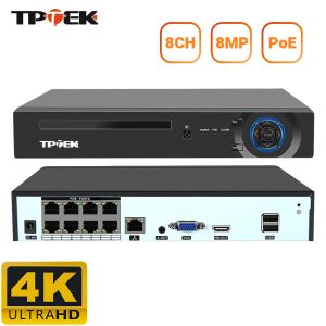 Enregistreur 8MP 4K POE NVR H.265 8ch Réseau de surveillance Enregistreur vidéo IP Sécurité Caméra CCTV Système