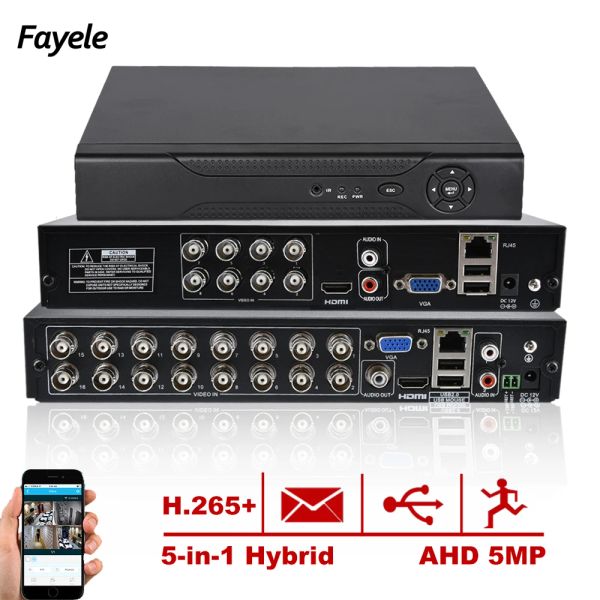 Enregistreur AHD 5MP 8CH DVR TVI CVI AHD CVBS IP NVR 1080P Coaxial PTZ Control Xmeye CCTV Security 16CH 5IN1 Recordance vidéo numérique hybride