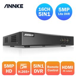 Enregistreur Annke 16CH 5MP Lite 5in1 AHD DVR Prise en charge CVBS TVI AHD CAMERA IP analogique HD Cloud P2P H.264 VGA Recorder vidéo RS485 Audio