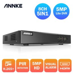 Enregistreur Annke 5MP Lite 8CH HD VIDEO VIDEO SUPPRIMANCE DVR 5IN1 H.265 + Recordance numérique Détection de mouvement PIR pour 2MP 3MP IP CCTV Cameras