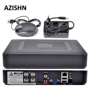 Enregistreur Azishn 4CH AHD DVR AHDNH 1080N DVR SURVEILLANCE 5 IN 1 AHDM TVI CVI CVBS 960H MINI Sécurité hybride CCTV DVR HDMI DVR NVR