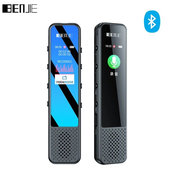 Registradora Benjie G6 Recorder de voz Bluetooth con música de altavoces Mp3 Player Mini Dictaphone para teléfonos inteligentes Reunión de estudio de grabación de llamadas
