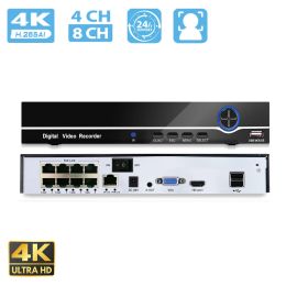 Enregistreur Besder 4K 8CH CCTV POE NVR Prise en charge DÉTECTION FACE 8MP Réseau vidéo Recorder H.265 ONVIF 24/7 Enregistrement IP Camera P2P XMEYE