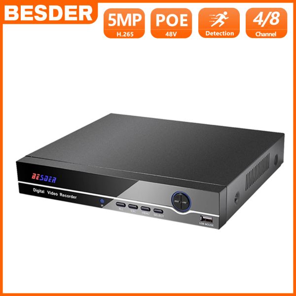 Recorder Besder Mini 4CH POE NVR 48V 4MP HDMI Full HD Réseau vidéo enregistreur Système CCTV pour PoE Camera Home Security System P2P XMEYE
