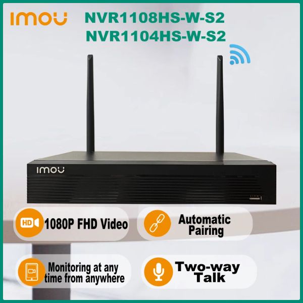 Registrador Dahua Imou NVR1104HSWS2 NVR1108HSWS2 Smart H.265 Wireless 1080p4/8Ch Red Video Registrador Wifi P2P Onvif Twoway Talk CCTV