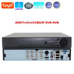 Registrador DVR 8 canal 1080n Tuya Smart Life NVR Soporte de 8ch Audio Coaxial Sound Hybrid TVI CVI AHD IP Analógico para CCTV Security