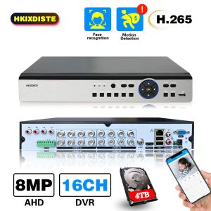 Registrador H.265 4K AHD Recorder DVR 16Ch Xmeye Hybrid 6 en 1 DVR Sistema de seguridad NVR 8MP Vigilancia CCTV Recorder de video 16 canal P2P