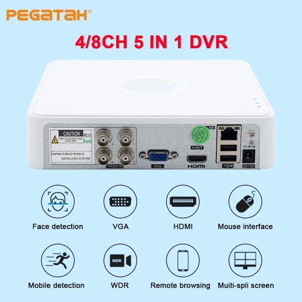 Registrador HD 5MP DVR 4/8 canal CCTV AHD DVR AHDN Hybrid DVR 960P DVR 5in1 Registrador de video para AHD TVI CVI CVBS Cámara analógica IP Cámara IP