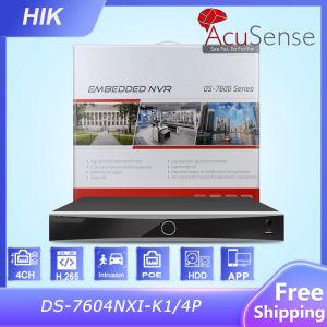 Recorder HIK 4CH POE ACUSENSE 4K NVR DS7604NXIK1/4P H.265+ HDD CCTV Security Surveillance Network Videorecorder voor IP -camera