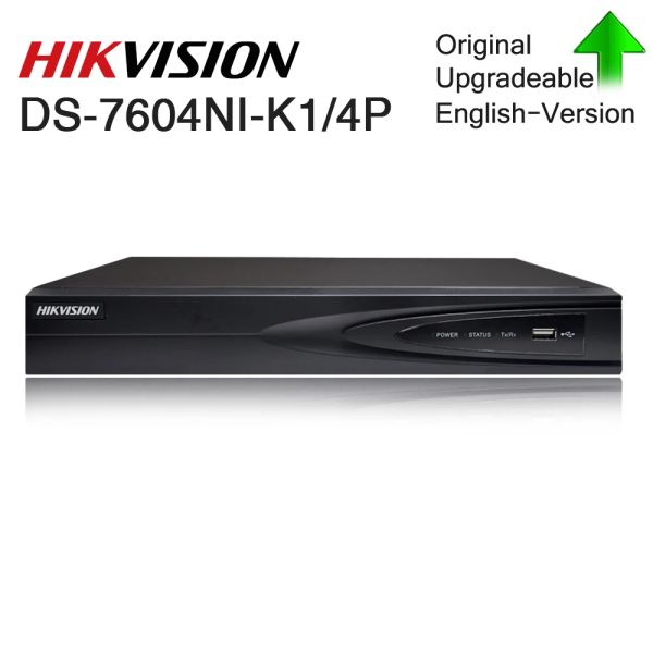 Registrador HikVision NVR 4CH DS7604NIK1/4 P SIECIOWY REJETRADOR BRURO 4 Porty Poe Kamera IP CCTV Rejestrator Wbudowany Wtyczka Typu Phugu P