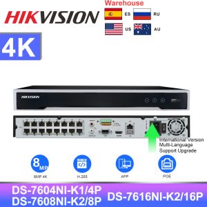 Registrador HikVision NVR 4K 8MP 4CH 16CH DS7616NIK2/16P 8CH DS7608NIK2/8P Sistema de protección de seguridad de POE Redictor de video Red