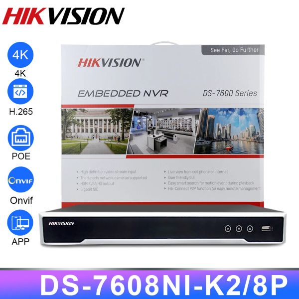 Recorder Hikvision NVR 8CH DS7608NIK2 / 8P 16CH DS7616NIK2 / 16P POE 12MP Système Monitoringu I Ochrony CCTV Sieciowy Rejestrate