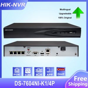 Enregistreur Hikvision original 4ch Poe Plug Embedded Play 4K Poe NVR DS7604NIK1 / 4P pour la caméra IP CCTV Système modernitable HDD Sélectionnable.