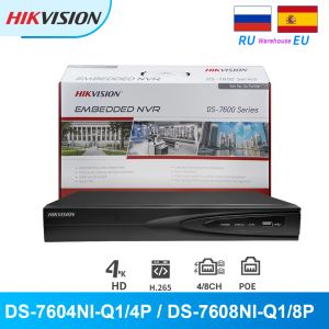 Recorder Hikvision Poe NVR 4K 4CH 8CH DS7604NIQ1/4P DS7608NIQ1/8P 8MP 1 SATA voor IP -camera CCTV Security Network Video Recorder