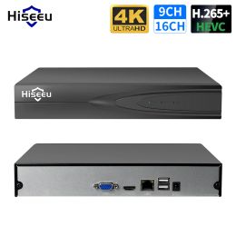 Enregistreur Hiseu H.265 + HEVC 8CH 16CH 32CH CCTV NVR 4K 8MP 5MP 4MP 3MP 2MP RÉSEILLE DU NETABLE IP Recorder pour le système de caméra de surveillance