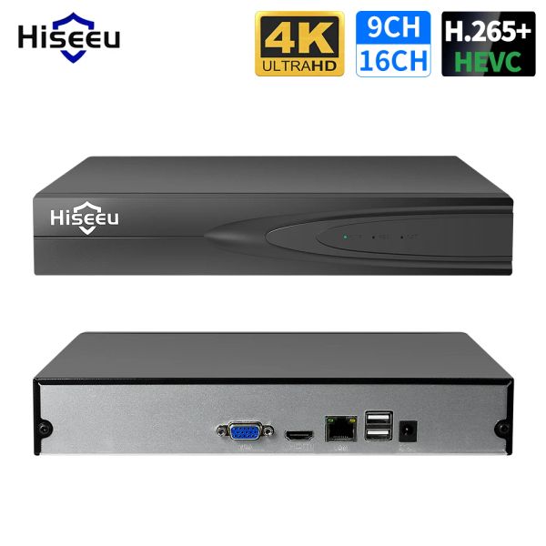 Registrador Hiseeu H.265+ HEVC 8CH 16CH 32CH CCTV NVR 4K 8MP 5MP 4MP 3MP 2MP RECORDOR DE VIDEO NEDA IP