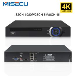 Enregistreur MISECU H.265 32CH 1080P 5MP 4K NVR DVR pour la caméra IP CCTV Système de surveillance de la sécurité vidéo P2P XMEYE