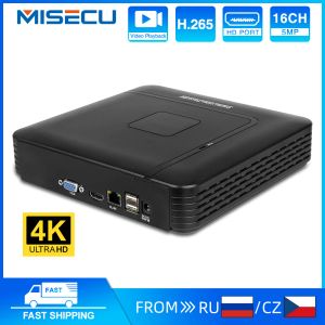 Recorder Misecu H.265+ Mini NVR 16CH 8MP 4K/5M/4M/3M/1080P Uitvoer voor IP Security Camera Kit Videorecorder Motion Detectie P2P Onvif
