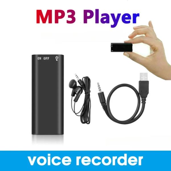 Recorder profesional Recordadora de voz más pequeña para niños en jardín de infantes Mini reproductor de mp3 Sound Portable Secret Recording Dispositivo Espia