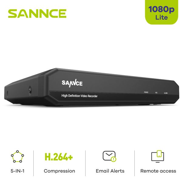 Registrador Sannce 8CH 5IN1 1080N CCTV DVR Video digital Registro Home Security Security Sistema de vigilancia 1080p Lite H.264+ P2P Acceso remoto