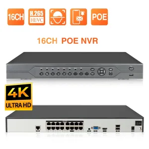 Recorder Techage 16ch 4K POE NVR Video Recorder H.265 48V voor Poe IP Camera CCTV System P2P Network Security Surveillance Camera