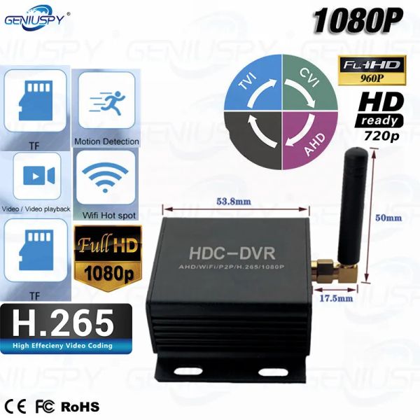 Enregistreur véhicule 1Channel Mini AHD / TVI / CVI HDC DVR WiFi Network Camera Mobile DVR H.265 CCTV Système AHD 720P 960P 1080P DVR Recorder