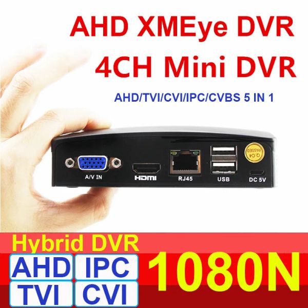 Enregistreur XMeye 1080p AHDN MINI DVR Registraire 4Channel CCTV AHD Hybrid DVR NVR 4 dans 1 enregistreur vidéo pour ahd ip cvi tvi caméras analogiques analogiques