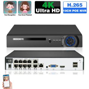 Registrador XMEYE 8 canales Sistema de cámara de seguridad NVR 4K 10CH POE NVR Vigilancia Video Recorder 8MP CCTV Security Protection DVR H.265