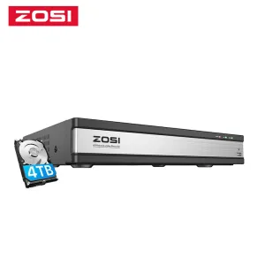 Recorder ZOSI 16CH 4K POE NVR H.265 Surveillance Network Video Recorder werkt alleen met ZOSI 8MP 5MP 2MP POE Security IP -camera
