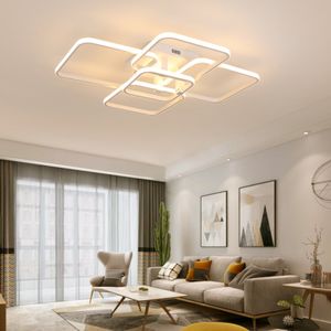 Rectangle acrylique en aluminium moderne plafonniers à LED moderne pour chambre à coucher blanc / noir de plafond de plafond lucratifs ac85-265v