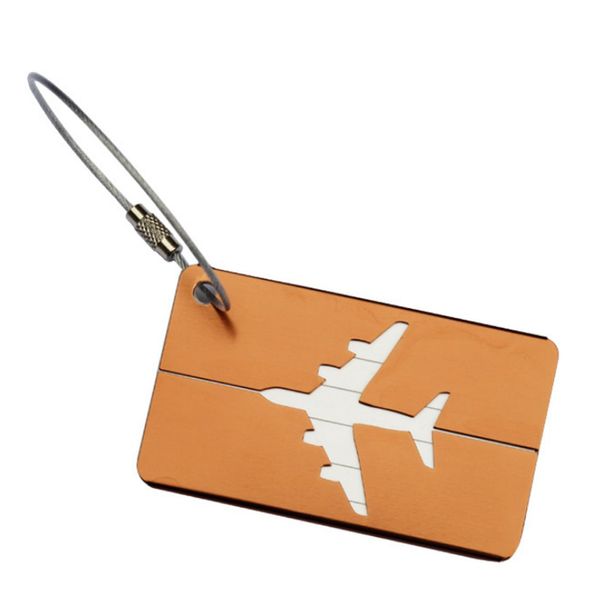 Rectangle alliage d'aluminium étiquettes de bagage accessoires de voyage étiquettes de nom de bagage porte-étiquette d'adresse de valise