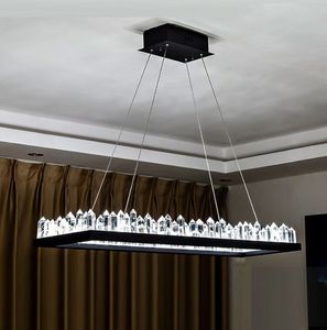 Rechthoekige ontwerp Moderne LED Kroonluchters Crystal Lamp AC110V 220 V Luster Dinning Room Woonkamer KRONLEUCHTER