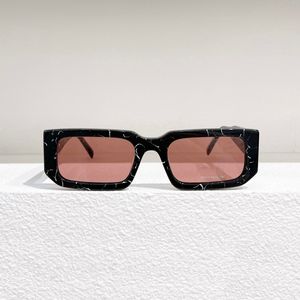 Rechthoek Brillen Zonnebril Marmer Zwart Rood Lens Mannen Zomer Sunnies gafas de sol Sonnenbrille UV400 Eye Wear met Doos