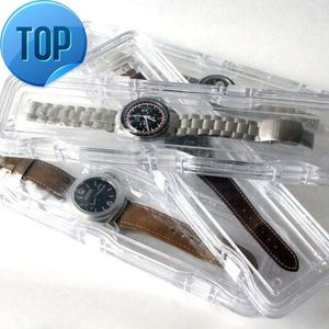 Boîtier de protection rectangulaire en acrylique dur pour montre, boîte d'emballage en plastique adaptée aux montres pour femmes et hommes