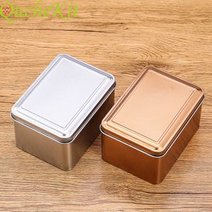 Rechthoekige metalen opbergdozen scrub tin doos tin potten sieraden kleine dingen opslag organizer chocolade snoep geschenkdozen